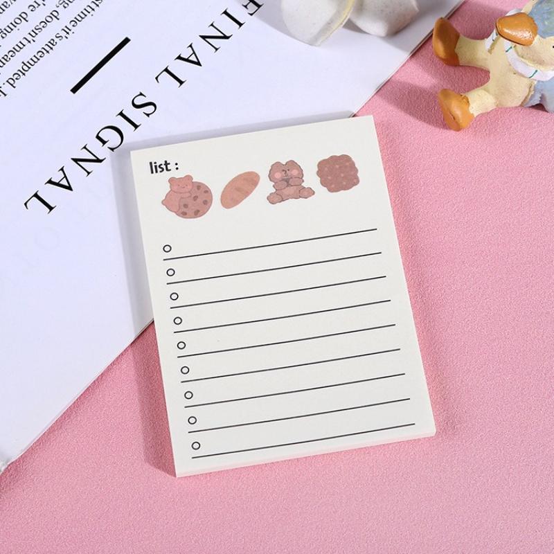 Kawai Stationery Bear Notebook 50 Page Small Portable Tearable and Adhesive Paper Lovely Office Student Plan Message Notes