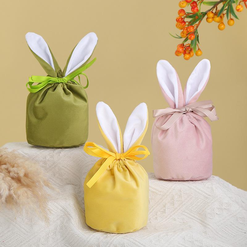 1 Stück Samt Osterbeutel Niedlicher Hase Geschenkverpackungsbeutel Dropshipping Hase Schokolade Süßigkeitentüten Hochzeit Geburtstagsfeier Dekoration