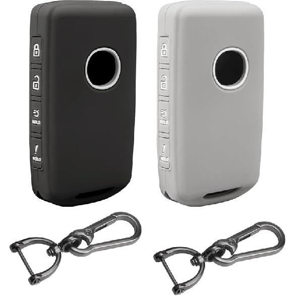 2Pcs 4 Buttons Silicone Rubber Key Fob Cover Compatible With 2025 2024   Mazda 3 6 CX-3 CX-5 CX-9 CX-30 CX-50 CX-90 MX-5 Miata MX-30 EV Carbon Fiber
