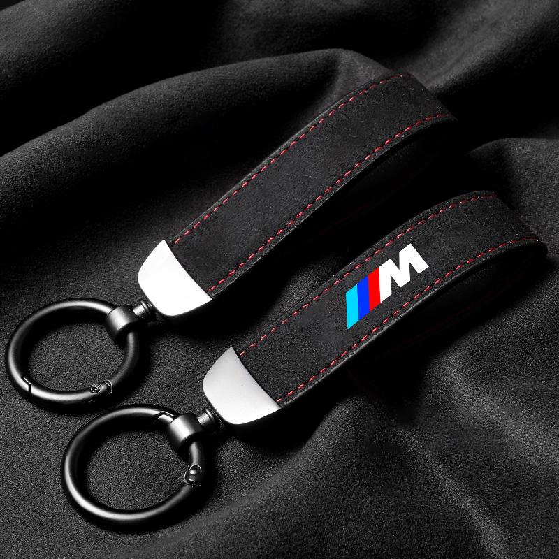 VSRF8 For BMW M Emblem Car Logo Key Accessories Man Suede Keychain Keyring For BMW M X1 X2 X3 X5 X6 E46 E39 E90 E36E60 E34 E30 F30 G20
