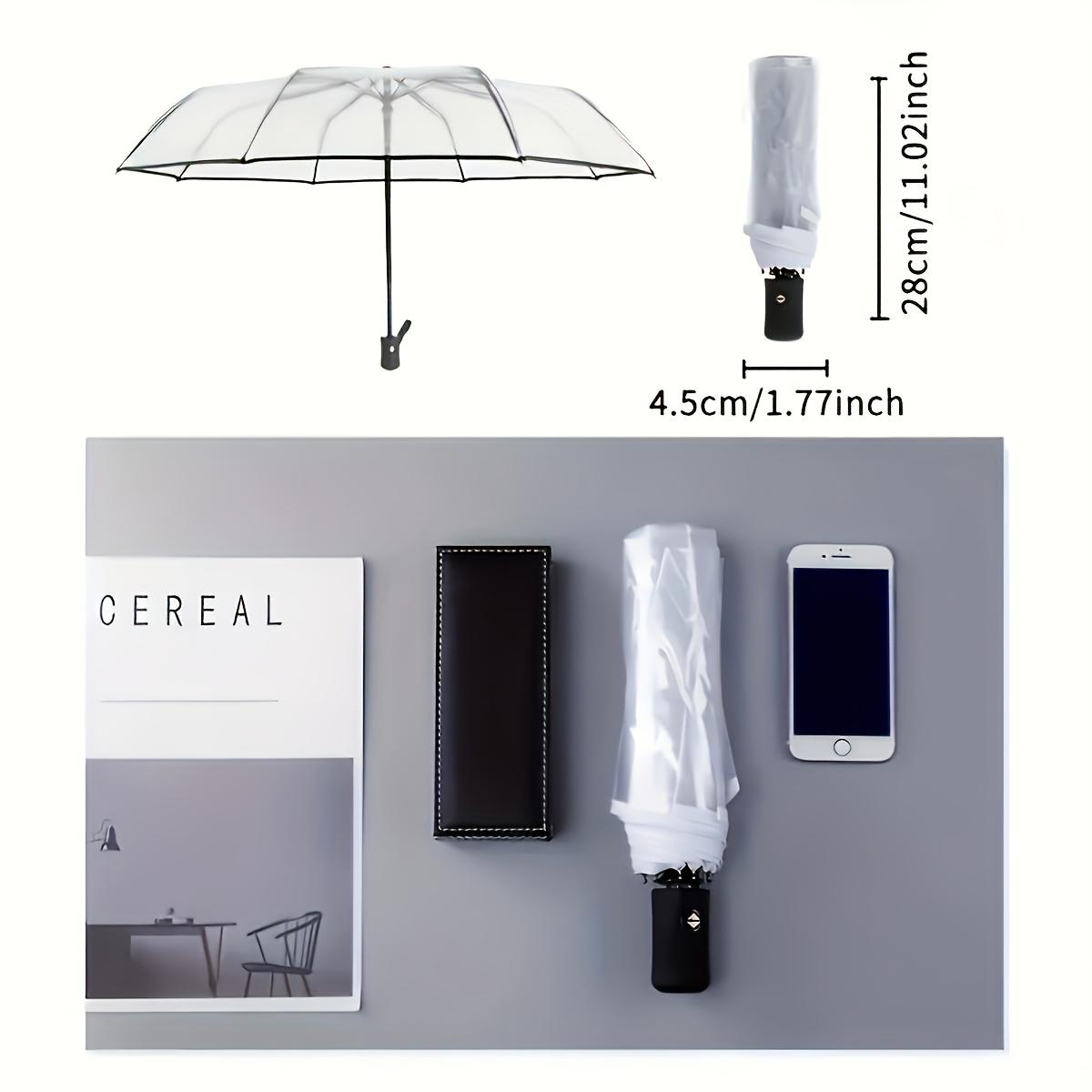 Durable Transparent Transparent Umbrella Folding Automatic Folding Umbrella Automatic Umbrella Commuting full-fiber&8K
