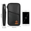 Black Fireproof Passport and ID Storage Bag Waterproof Travel Business Card and Bank Card Anti-demagnetization Clutch Bag