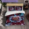 West Ham United Calcio Set Biancheria da Letto 3 Pezzi Morbido Set Copripiumino con Federe Set Decorazione Camera da Letto per la Casa