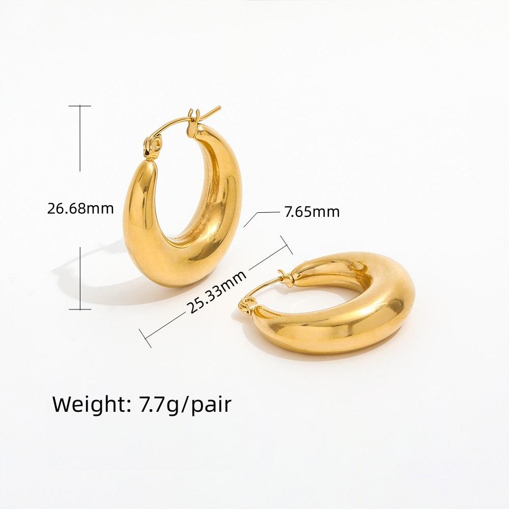 Joolim PVD 18K Gold Plated Hollow Circle Hoop Earring for Women Stainless Steel Fashion Jewelry