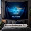 Tapeçaria com Texto de Nome Personalizado, Pendente Decorativo de Parede do Olympique Marseille FC, Tapeçaria de Fundo Para Casa Quarto
