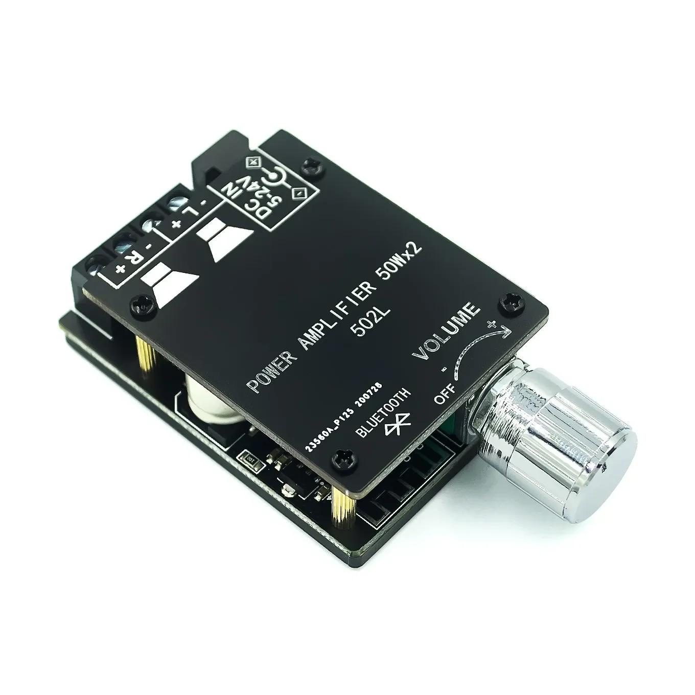 

ZK-502L MINI Bluetooth 5.0 DC 5-24V Бездротовий аудіо цифровий підсилювач потужності Стерео плата 50Втx2 Bluetooth підсилювач Amplificador
