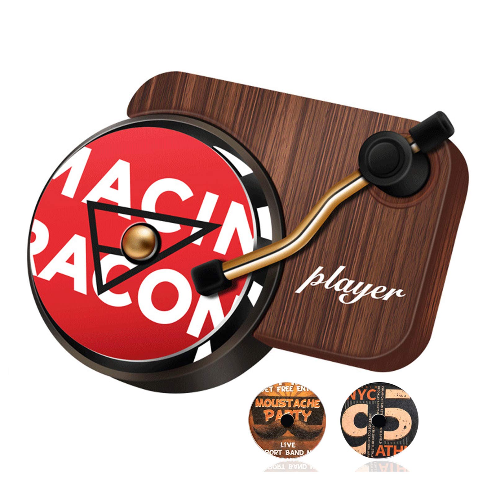 Windspeed Car Air Freshener Car Vent Clip Aroma Car Record Player 3 Piece Set