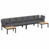 VidaXL Garden Lounge Set 4 Pcs with Cushions Black Aluminium, Garden Sofa Set, Patio Sofa Set, 3283697