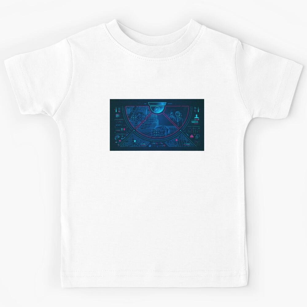 surveillance technology CCTV futuristic interface Kids T-Shirt 120