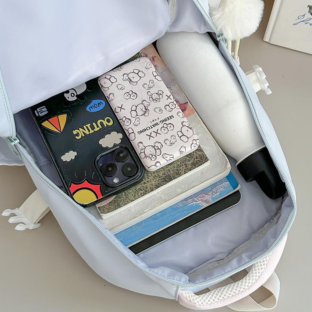 Schoolbag Large Capacity Cartoon Student School Bag Campus Lightweight Student School Bag Two-dimensional Pain Bag Transparent Bar Pain Bag
