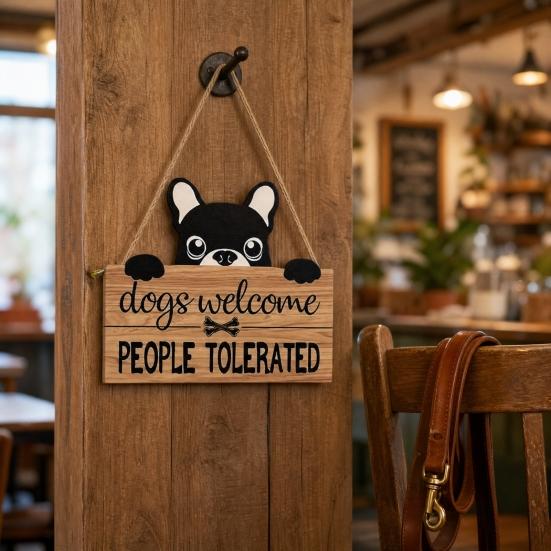 Yousheng Cat Shaped Welcome Sign, Durable Wooden, Waterproof Moisture-Proof Hanging Sign, for Front Door Rustic Farmhouse Porch