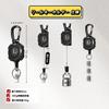Liangery Reel Stretchable Keychain with Metal Fittings and Carabiner for 2026 300g Stretchable Load Key Metal 80cm Reel Key Loss Ultra Black Keychain,