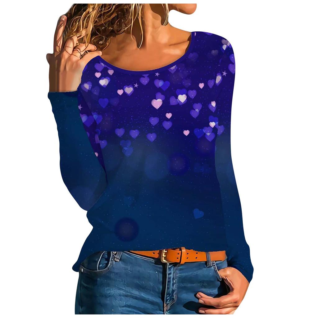 Stylish & Comfortable Heart Printed Long T-shirt For Women's