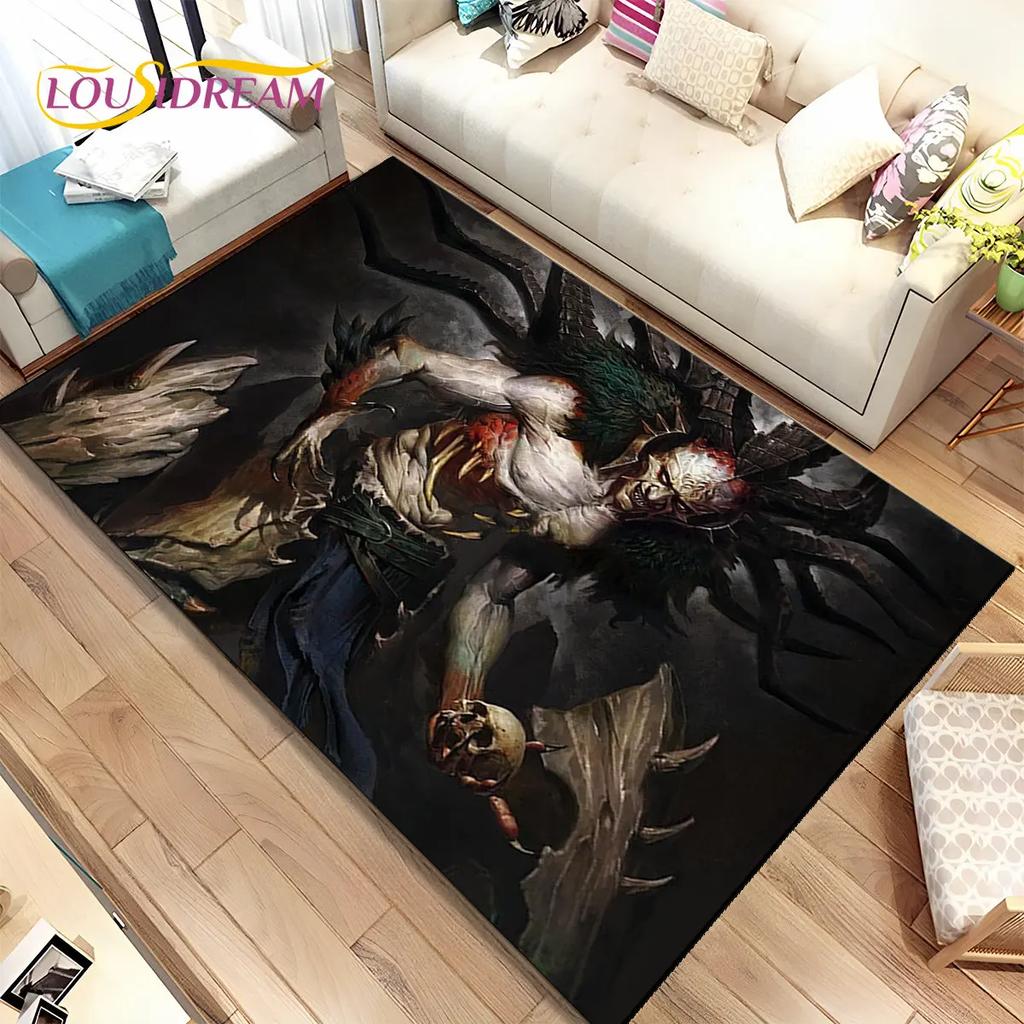 3D HD Diablo Game Gamer Cartoon Area Rug,Carpet Rug for Home Living Room Bedroom Sofa Doormat Decor,kids Play Non-slip Floor Mat