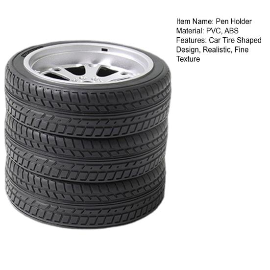 Držák pera Design ve tvaru pneumatiky do auta Realistická jemná textura Bez deformace Odolný držák na psací stůl