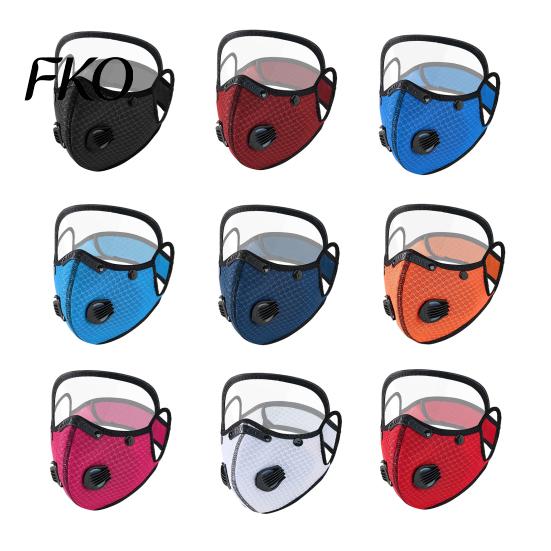 Outdoor Face Guard Reusable Carbon Filter Dust Mask with Adjustable Goggles, 6-Layer Protection 10 Filters, Breathing Valve, Eye