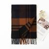 Korean Atmosphere Scarf Autumn and Winter Pure Cashmere Navy Blue Small Plaid Men and Women Warm Scarf Shawl Dual Use