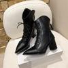 New Women's Shoes: Pointed-toe High-heeled Single Boots and Short Boots