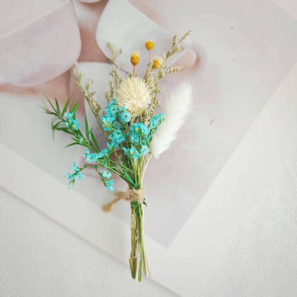 Dried Flower Mini Bouquet Bridal Bridesmaid Wedding Boutonniere Gift Box Decor DIY Material Kit Home Decor