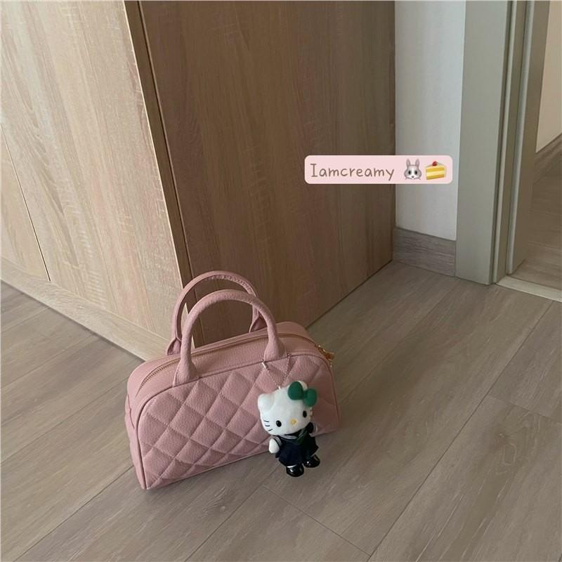 

autumn and winter Maillard brown medieval jennie bowling bag fashion diamond handbag bag women