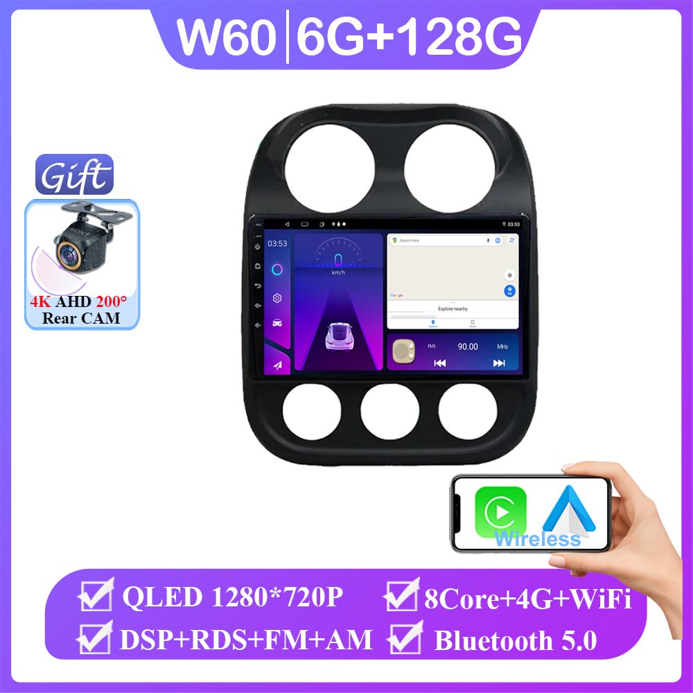4G Car Android For Jeep Compass Patriot 2011 - 2017 Auto Radio Multimedia Player GPS Navigation Carplay QLED Screen No 2din DVD