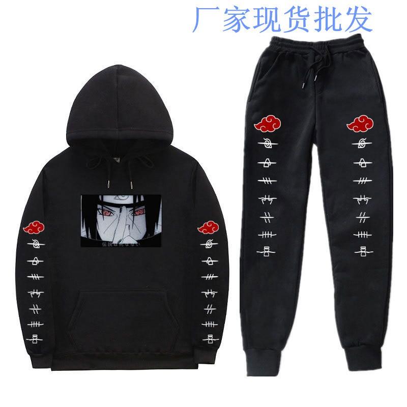 Anime mikina s kapucí Set pro teenagery Kluci Dívky Teplá s fleecovou podšívkou Bavlněná směs Ležérní Sportovní oblečení Dlouhý rukáv Horní díl Kalhoty