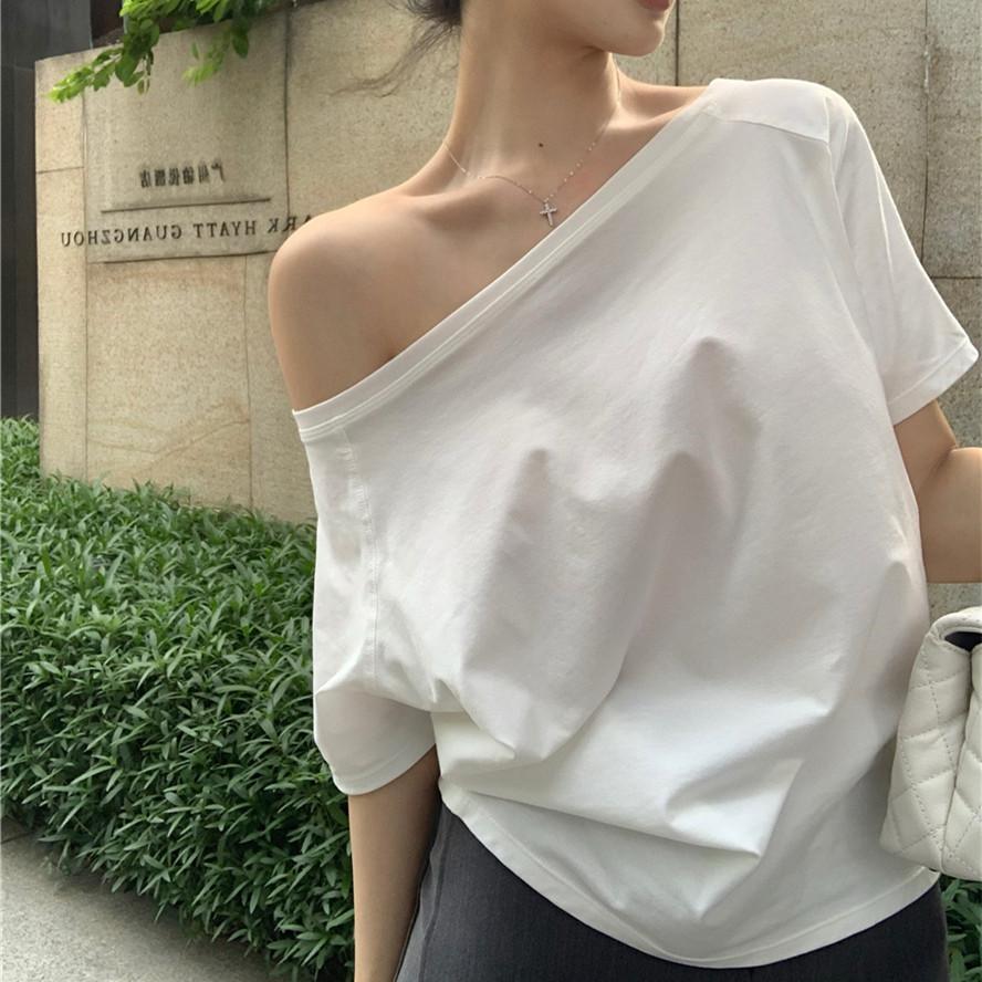 Summer Strapless T-shirt Women Sexy Fashion Crop Top Retro T-shirt
