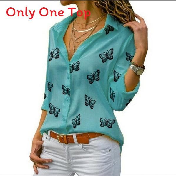 Cotton Butterfly Print Shirt With Spliced Design For Office Wear