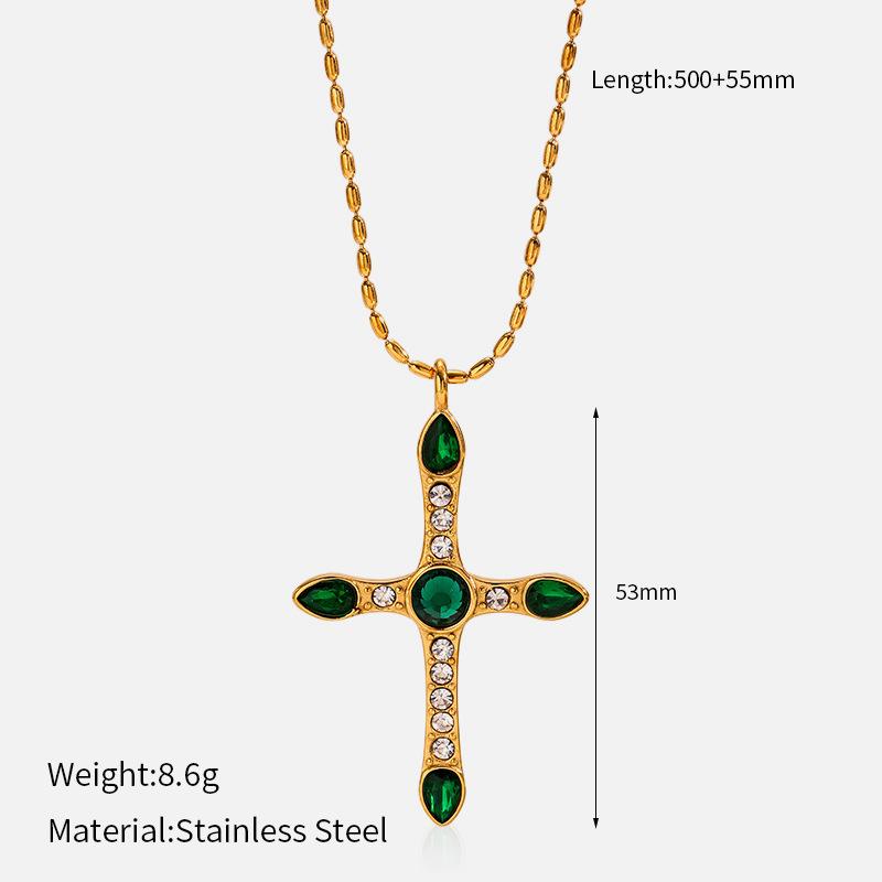 Vintage Minimalist Titanium Steel Cross Necklace Light Luxury Pendant Jewelry for Women Men