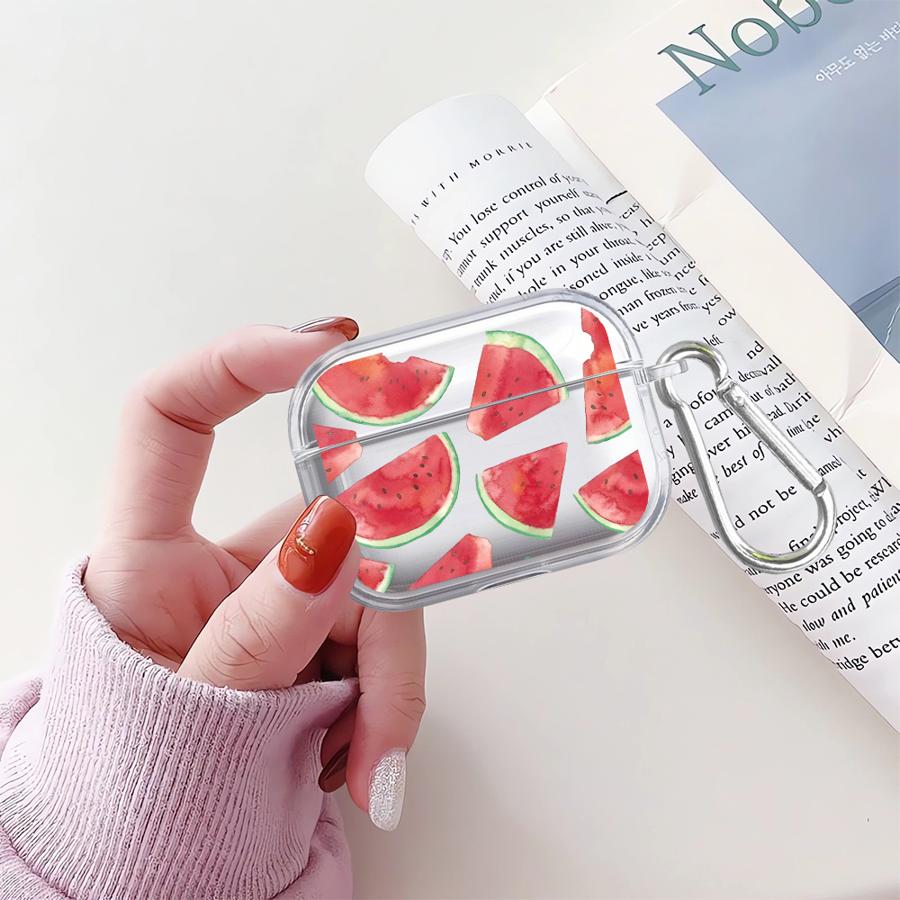 Fruit Watermelon Case For Airpods 4 Pro3 3 1 Pro2 Pro 2 Clear Earphone Cases Cover