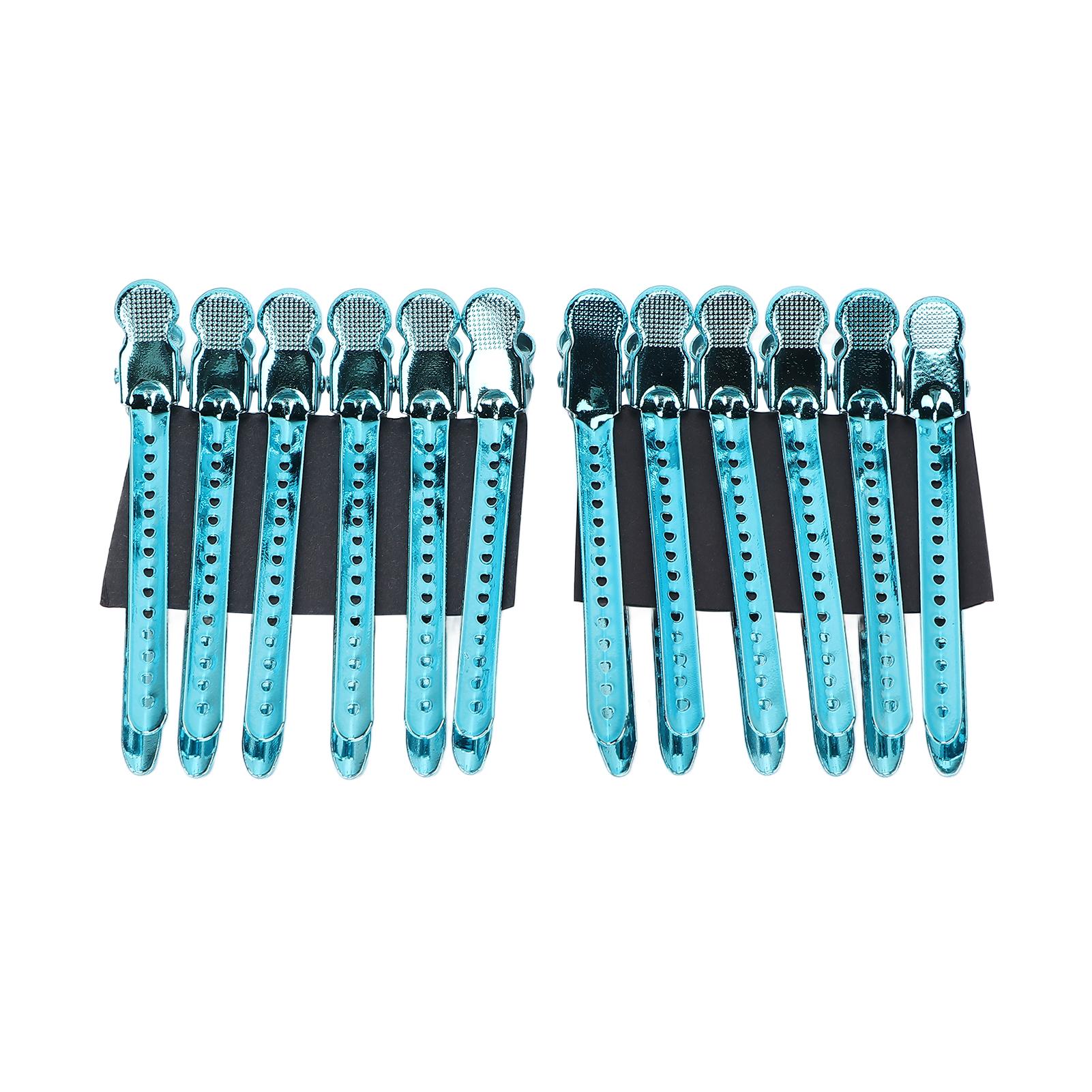 

12 шт. профессиональный парикмахерский зажим «утконос» портативный зажим для укладки «утконос» для густых волос Blue