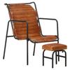 Day and Night - Day and Night Relaxation Chair with Armrests and Footrests In Genuine Brown Leather