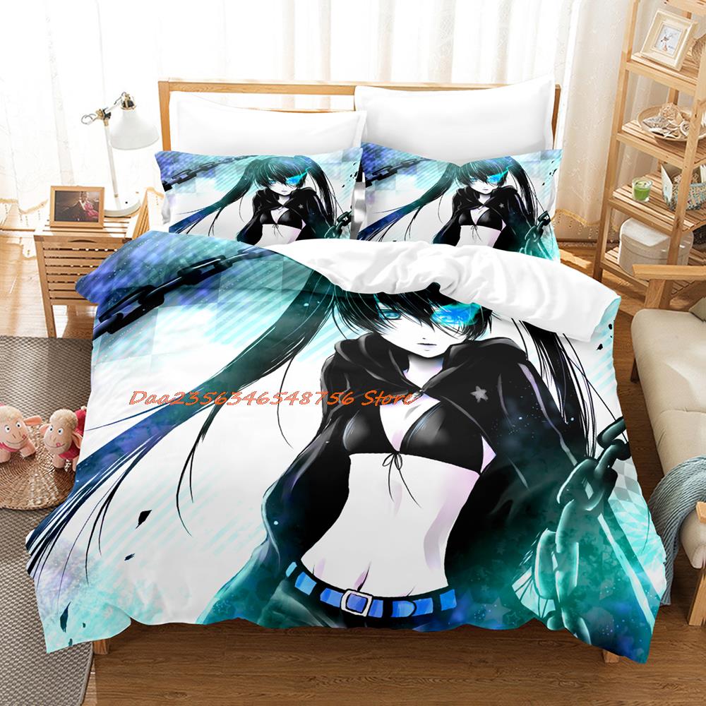 Black Rock Shooter Bedding Set Single Twin Full Queen King Size Bed Set Aldult Kid Bedroom Duvetcover Sets Anime Bed Sheet