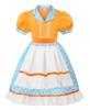 ReliBeauty Waitress Diner Girl Kids Cosplay Costume for Girls, Halloween, Christmas, Birthday, or As a Gift, Includes Headband and Set, Orange and