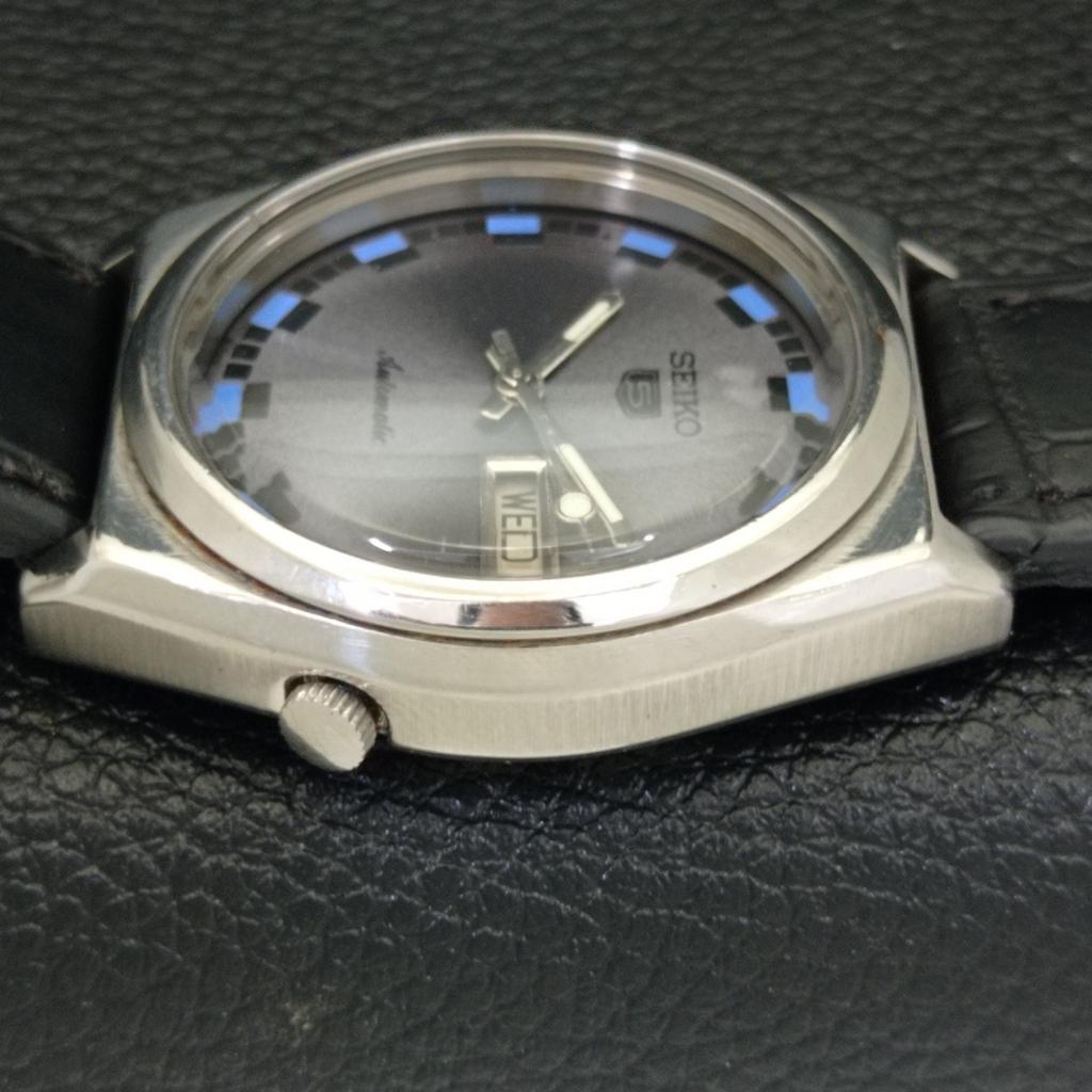 VINTAGE SEIKO 5 AUTOMATIC 7009A JAPAN MENS GREY COLOR DIAL WATCH a500114-2 R151a-a500114