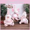 Delightful Pink Holiday Snowman And Reindeer Plush Dolls For Christmas Cheer