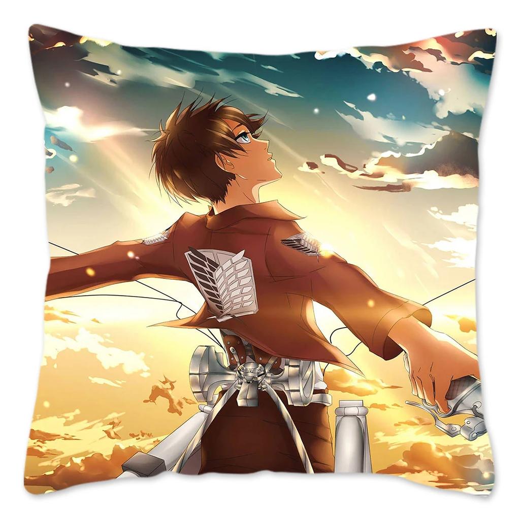 Attack On Titan Pillow Case Home Decoration Polyester Cushion Cover for Sofa Bedroom Throw Pillow Cover Housse De Coussin