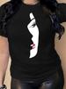 Abstract Face Graphic Black T-shirt