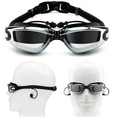 Professionelle Anti-Beschlag Erwachsenen Kurzsichtigkeits Schwimmbrille für Männer und Frauen - Wasserdichte Poolbrille mit Ohrstöpseln und Optischer Brille