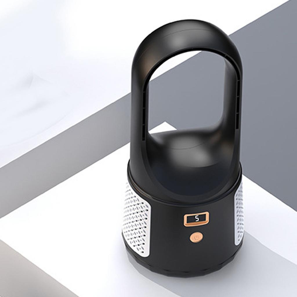 USB Desk Fan 6 Speeds Wind Quiet Portable Bladeless Cooling Fan with Power Display for Home Bedroom