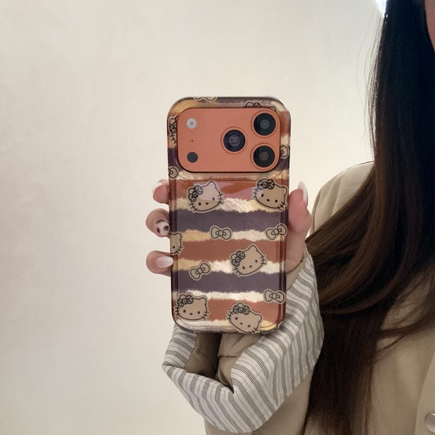 

All-Inclusive Leopard Print Striped Phone Case for Phone17PROMAX - Korean Style, Drop-Proof, and Skin-Pasted Design. 14 Pro Max шоколадный
