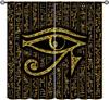 Ancient Egyptian Curtains Eye Horus Golden Hieroglyphs Print Window Treatments Living Curtain Vintage Made Of Polyester Washable
