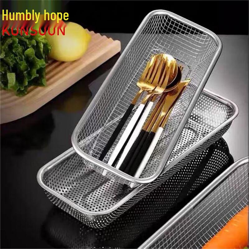 Stainless Steel Utensil Drainer and Storage Basket