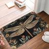 Vintage Dragonfly Doormat for Entryway, Floral Botanical Indoor Door Mat, Non-Slip Floor Rug for Kitchen, Bedroom, Living Room,