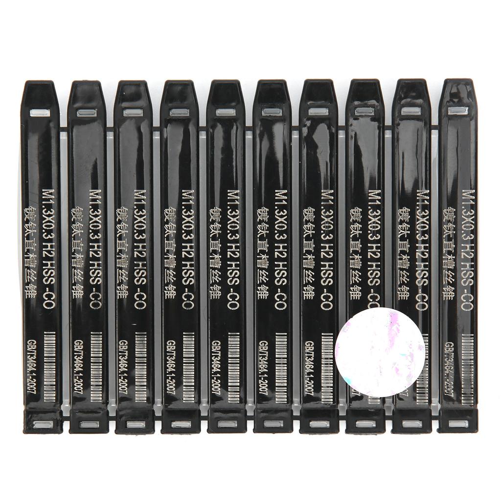 10 Stück M1.3 x 0.3 HSS Gewindebohrer Bohrer Beschichtung Maschine Metrisches Gewinde Plattierung Ti Handwerkzeug