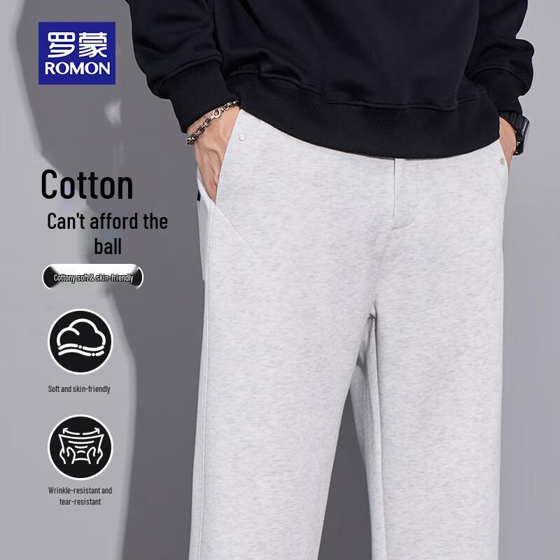 

Romon Men s Autumn/Winter Warm Loose Straight Casual Pants XL