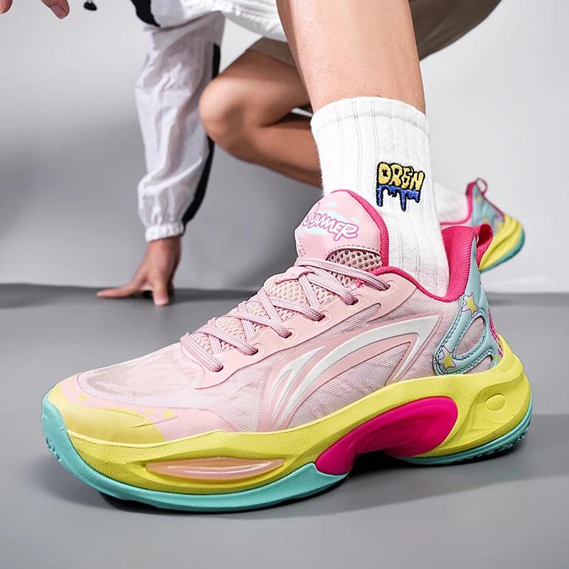 Men's Basketball Shoes Athletic Original Sports Male Student Non-Slip Outdoor Breathable Sneakers Field Training Basket Shoes