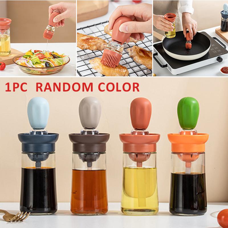 

PDTO Новый маленький стеклянный диспенсер для оливкового масла, дозатор для уксуса, бутылка, щетка для кухни