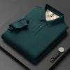 TrendHub New Men's  Cotton Business Long Sleeve Solid Color Polo Shirt Fashionable Warm Comfortable Autumn Winter Top