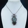Hemimorphite Pendant, 999 Copper Wire Wrapped Gemstone Jewelry, Handmade Pendant, For Thanksgiving